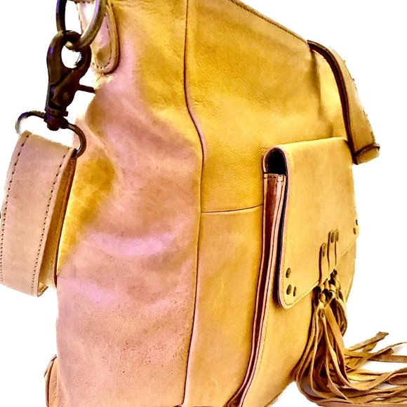 DAY&MOOD Alexis Xbody Bag Tote Shoulder Bag  Adjustable Camel Fringe Accents NWT - Picture 4 of 13